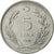 Moneta, Turchia, 5 Lira, 1975, BB, Acciaio inossidabile, KM:905