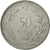 Moneta, Turcja, 50 Kurus, 1974, EF(40-45), Stal nierdzewna, KM:899