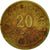 Coin, Tunisia, 20 Millim, 1960, VF(20-25), Brass, KM:307