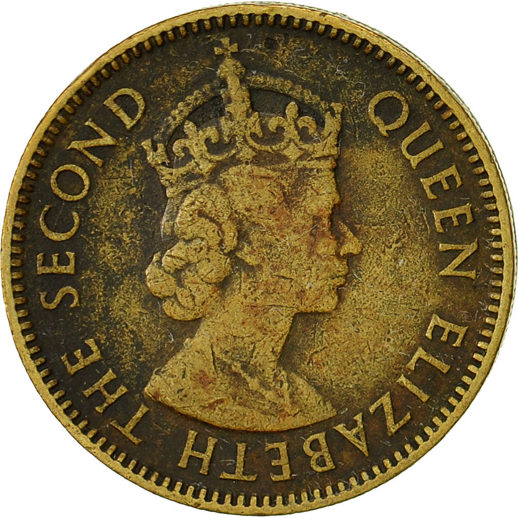 Münze, Hong Kong, Elizabeth II, 10 Cents, 1957, S, Nickel-brass, KM:28.1