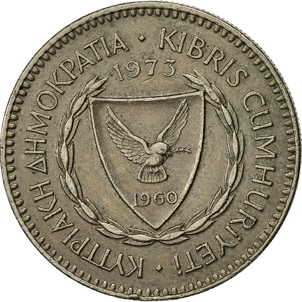 Coin, Cyprus, 50 Mils, 1973, EF(40-45), Copper-nickel, KM:41