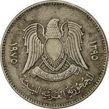 Coin, Libya, 100 Dirhams, 1975, EF(40-45), Copper-nickel, KM:17