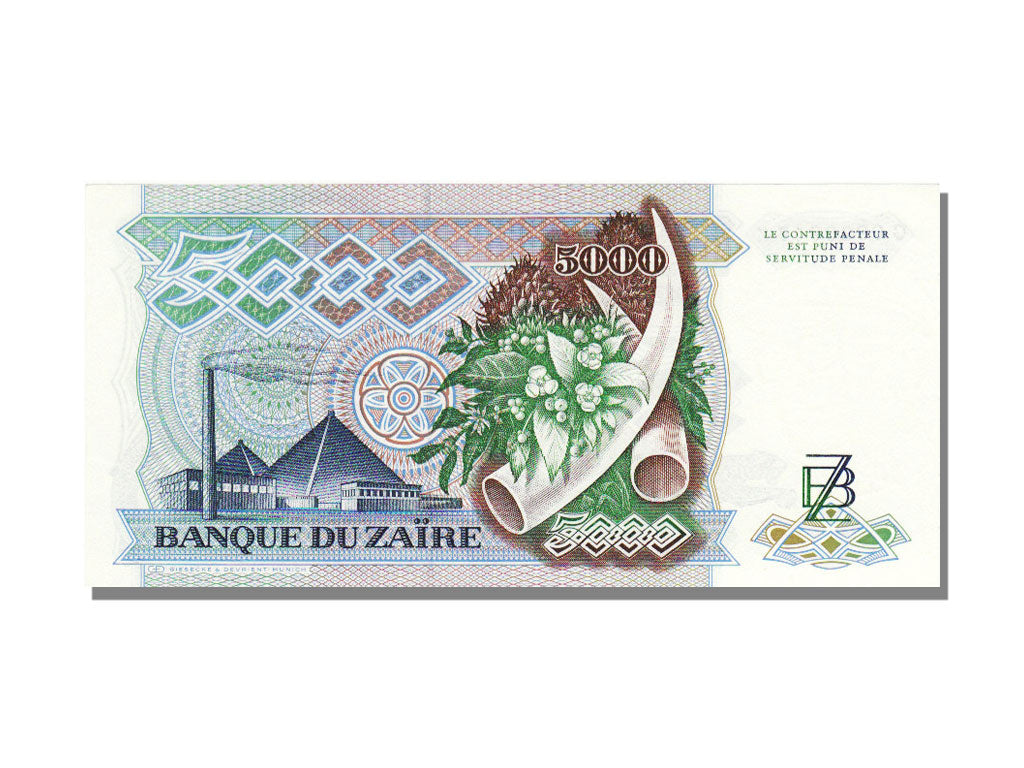 Banknote, Zaire, 5000 Zaïres, 1988, 1988-05-20, UNC(65-70)