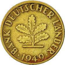Moneda, ALEMANIA - REPÚBLICA FEDERAL, 5 Pfennig, 1949, Hambourg, EBC, Latón