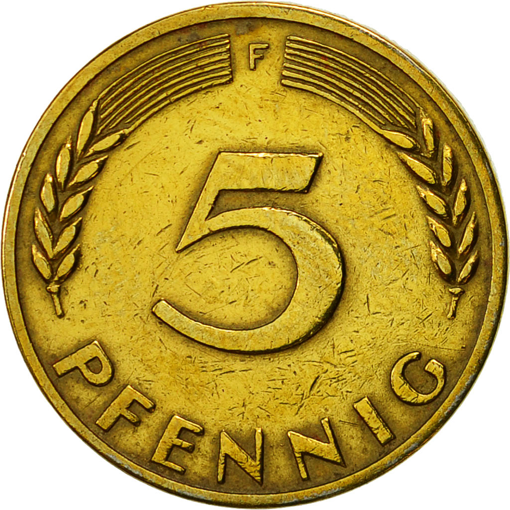 Moneta, GERMANIA - REPUBBLICA FEDERALE, 5 Pfennig, 1949, Stuttgart, SPL, Acciaio