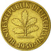 Moneda, ALEMANIA - REPÚBLICA FEDERAL, 5 Pfennig, 1950, Karlsruhe, EBC, Latón