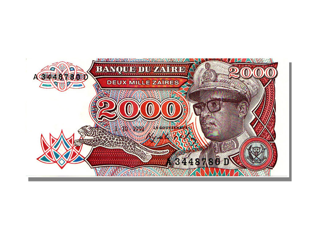 Zaïre, 2000 Zaïres, 1991, KM #36a, 1991-10-01, UNC(65-70), A3448780D