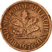 Monnaie, République fédérale allemande, Pfennig, 1976, Stuttgart, TB, Copper