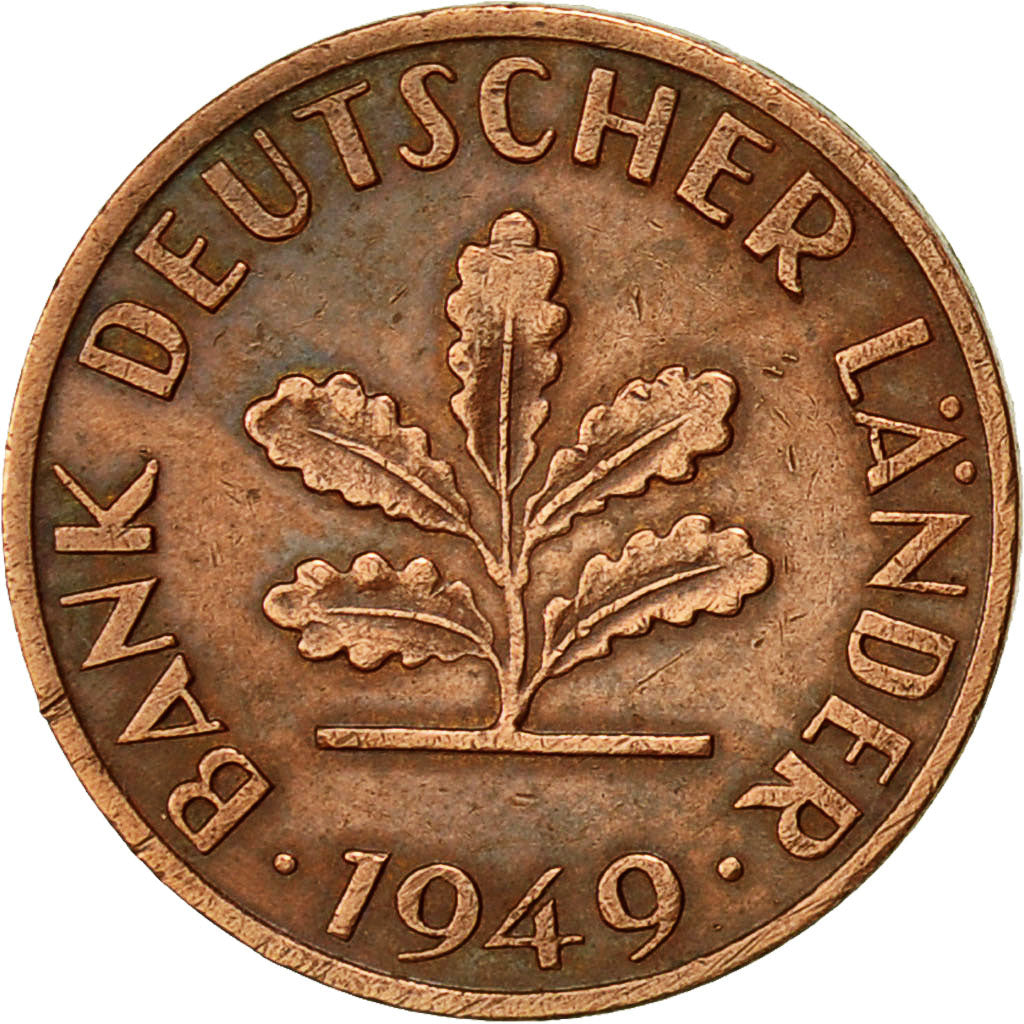 Monnaie, République fédérale allemande, Pfennig, 1949, Stuttgart, TTB, Copper