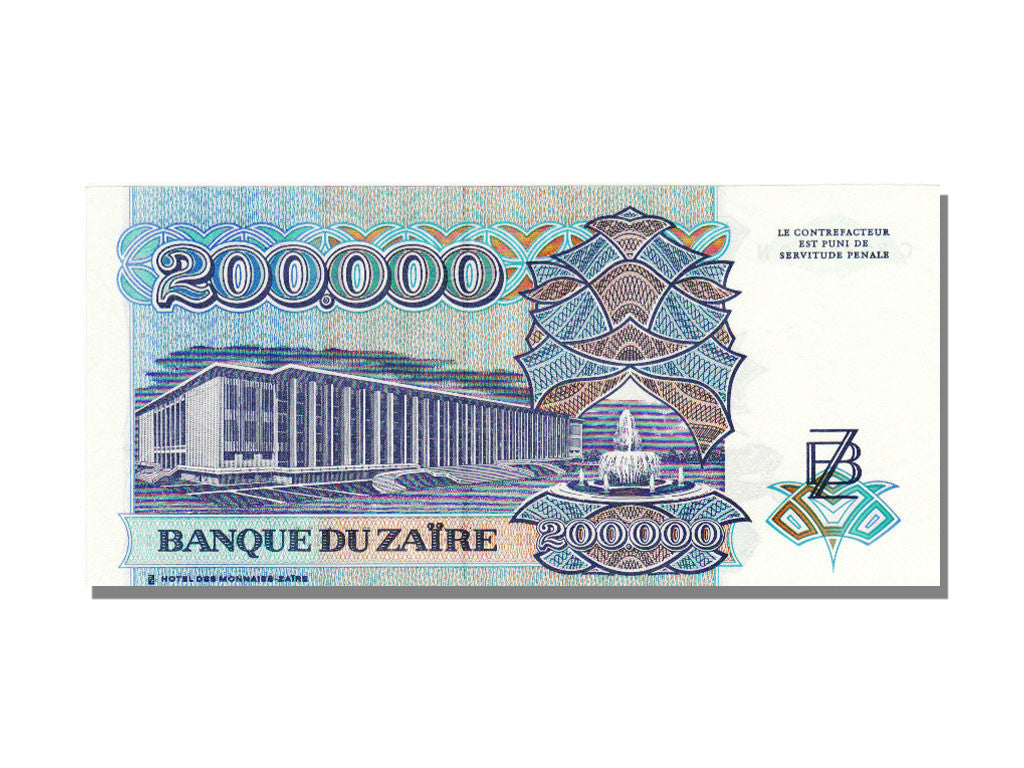 Banknote, Zaire, 200,000 Zaïres, 1992, 1992-03-01, UNC(65-70)