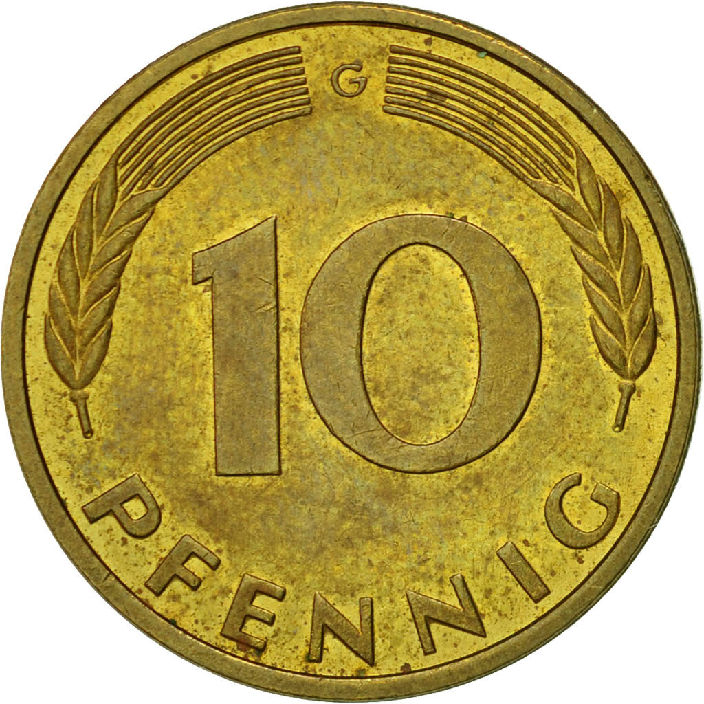 Münze, Bundesrepublik Deutschland, 10 Pfennig, 1993, Karlsruhe, SS, Brass Clad