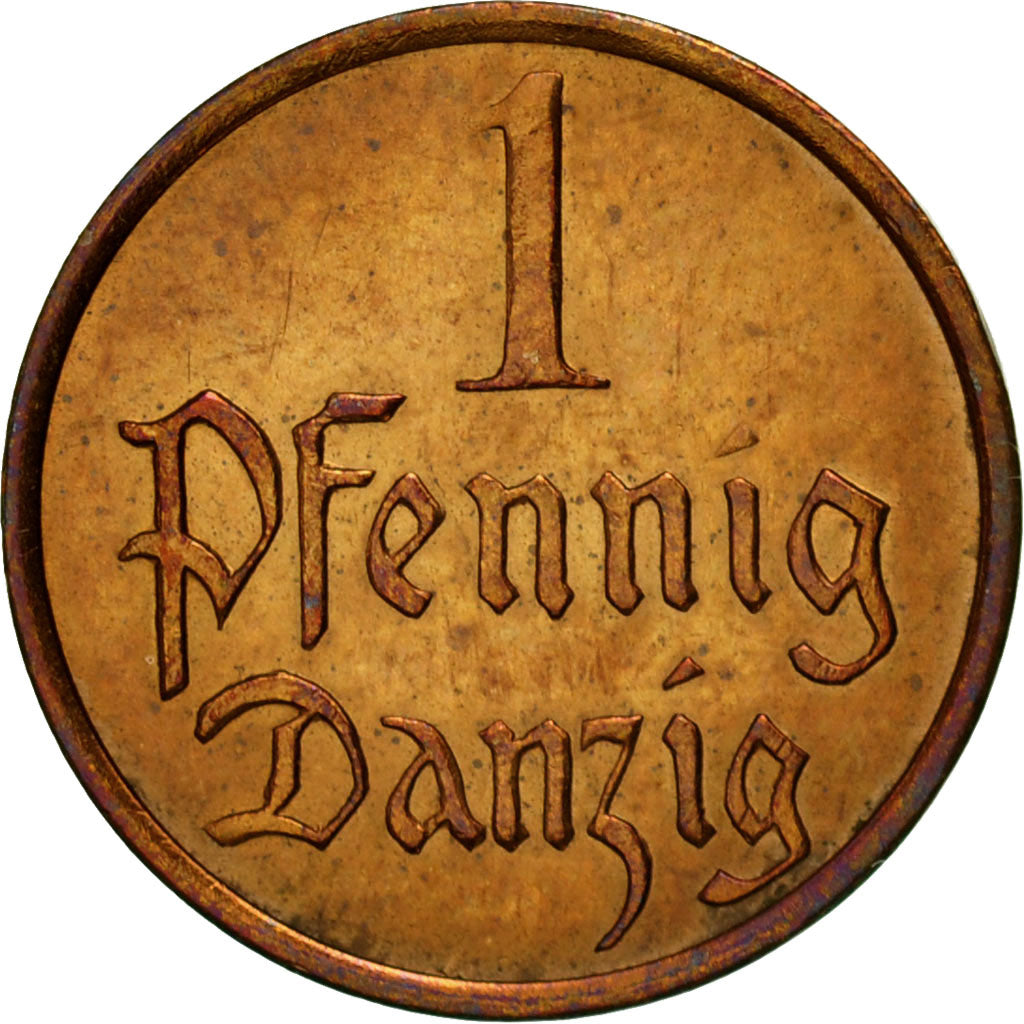 Moneta, DANZICA, Pfennig, 1937, MB, Bronzo, KM:140
