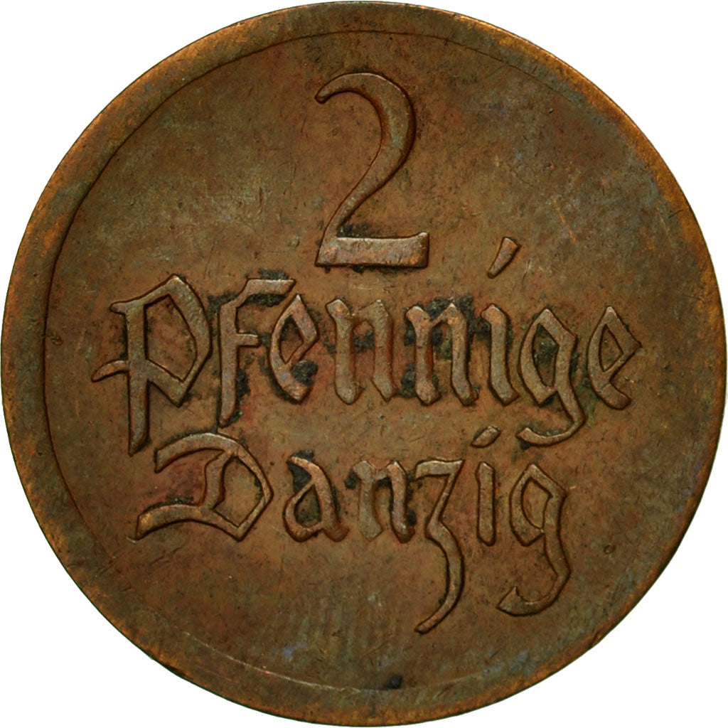 Coin, DANZIG, 2 Pfennig, 1926, EF(40-45), Bronze, KM:141