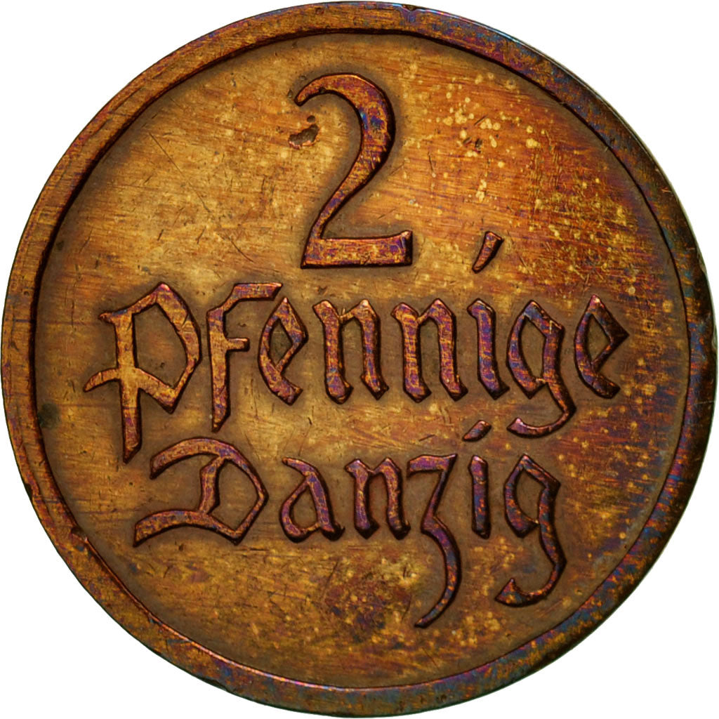 Coin, DANZIG, 2 Pfennig, 1926, VF(20-25), Bronze, KM:141