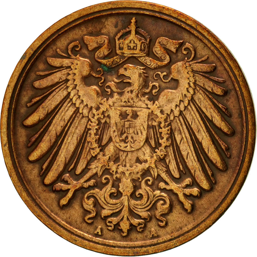 Moneta, GERMANIA - IMPERO, Wilhelm II, Pfennig, 1913, Berlin, BB, Rame, KM:10