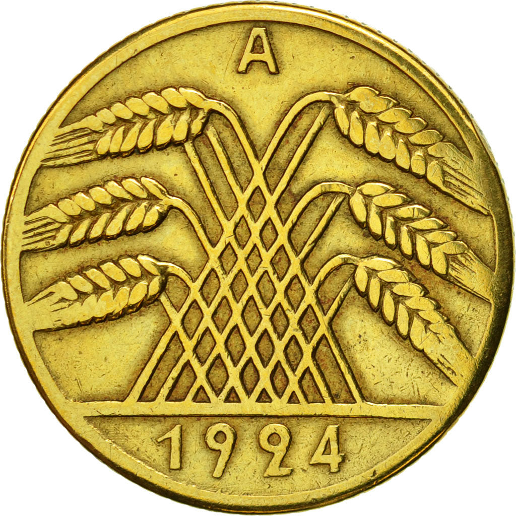 Münze, Deutschland, Weimarer Republik, 10 Rentenpfennig, 1924, Berlin, VZ