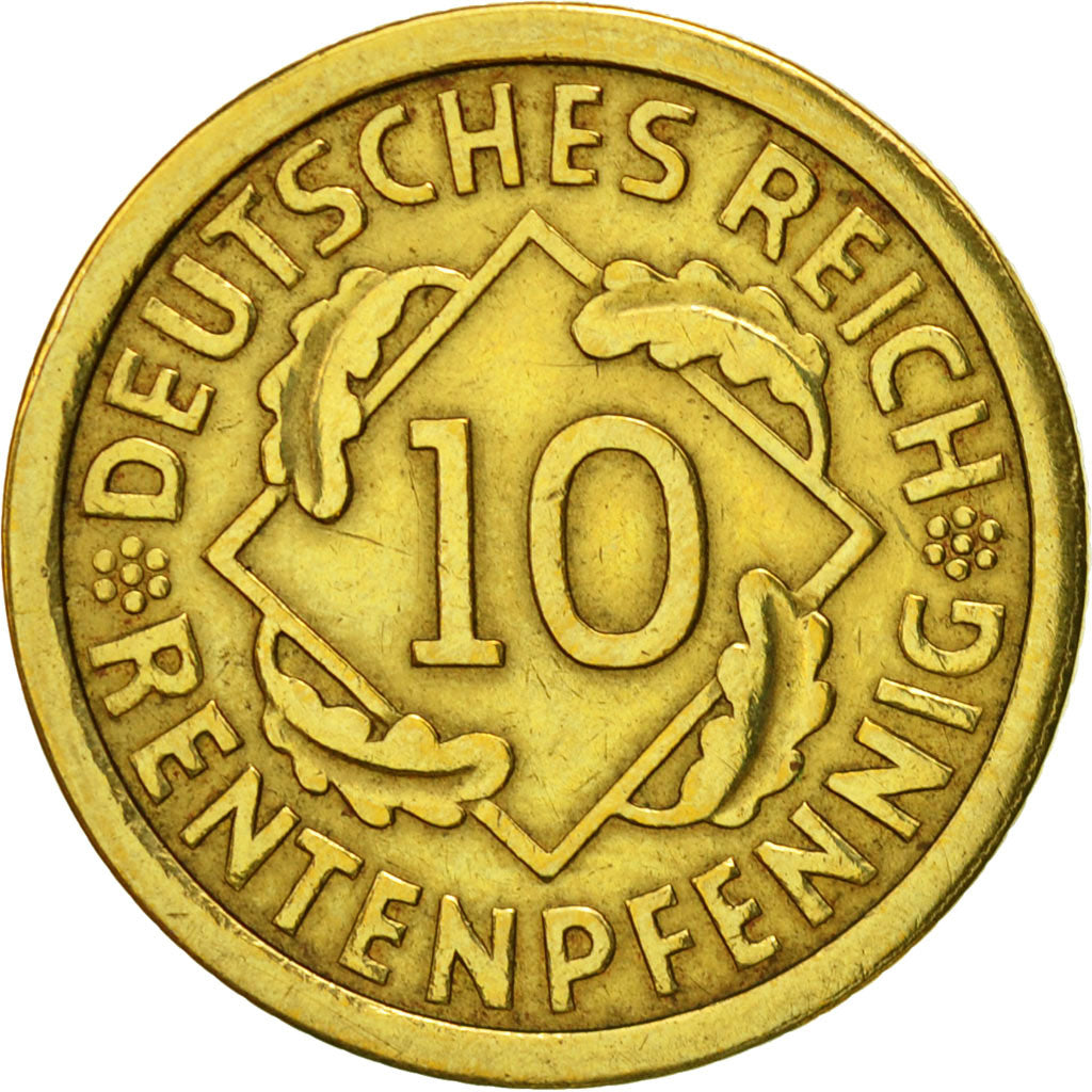 Münze, Deutschland, Weimarer Republik, 10 Rentenpfennig, 1924, Berlin, VZ