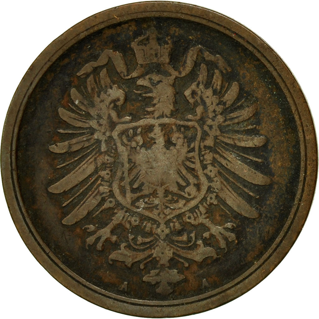 Coin, GERMANY - EMPIRE, Wilhelm I, 2 Pfennig, 1876, Berlin, EF(40-45), Copper