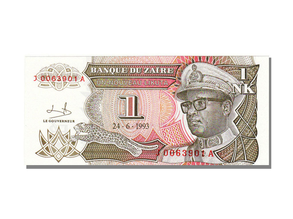 Zaïre, 1 Nouveau Likuta, 1993, KM #47a, 1993-06-24, UNC(65-70), J0063901A