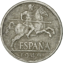 Coin, Spain, 10 Centimos, 1940, VF(20-25), Aluminum, KM:766