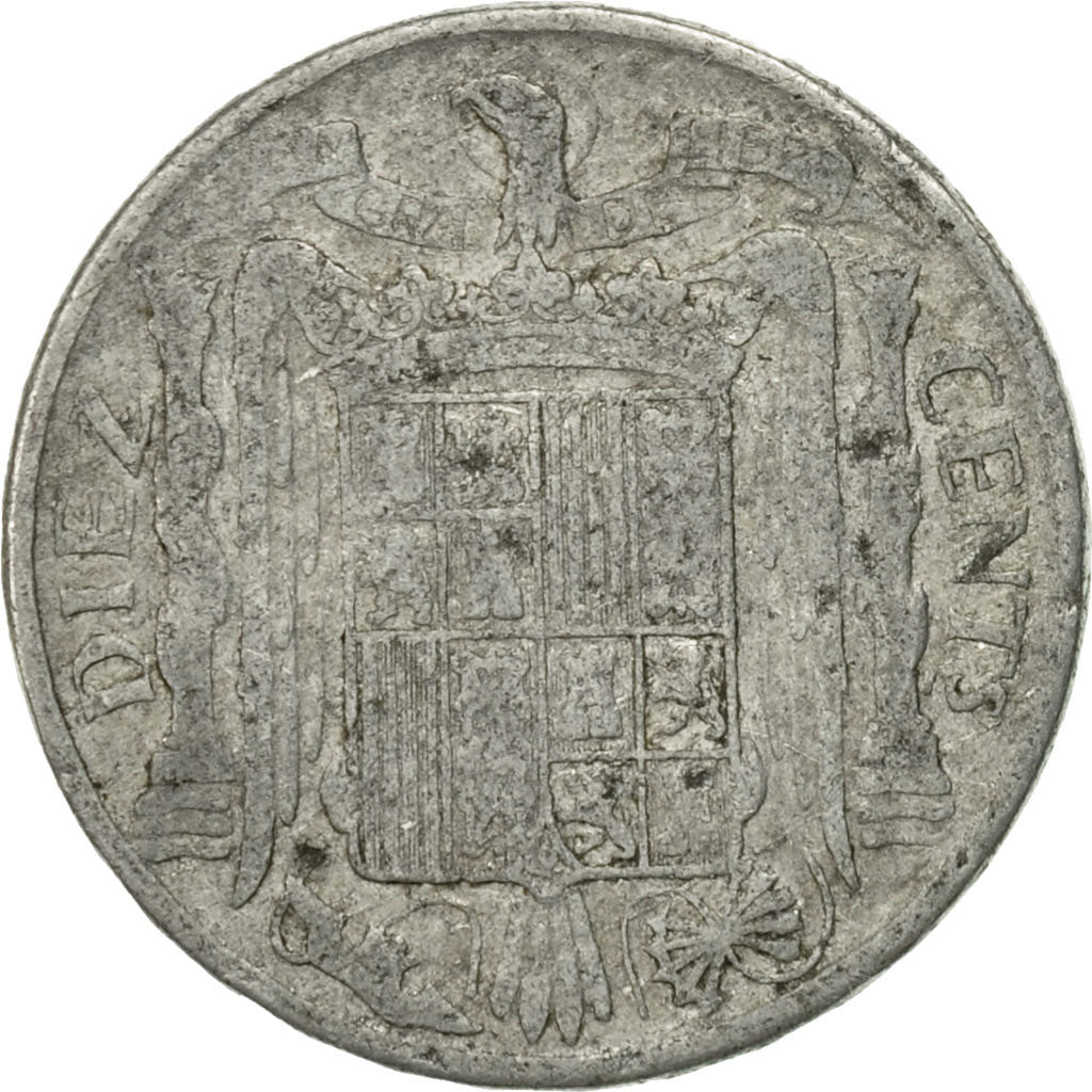 Monnaie, Espagne, 10 Centimos, 1953, TB, Aluminium, KM:766