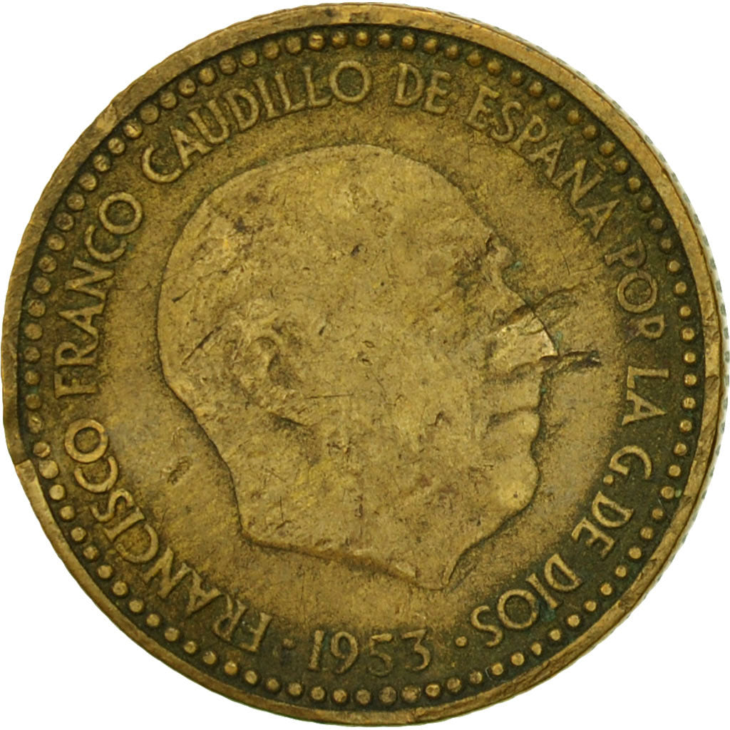 Moneta, Hiszpania, Francisco Franco, caudillo, Peseta, 1956, VF(20-25)