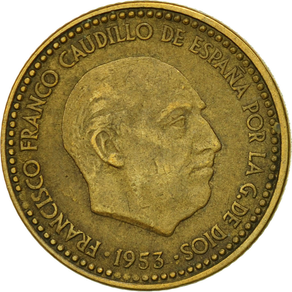 Moneta, Spagna, Francisco Franco, caudillo, Peseta, 1956, BB, Alluminio-bronzo