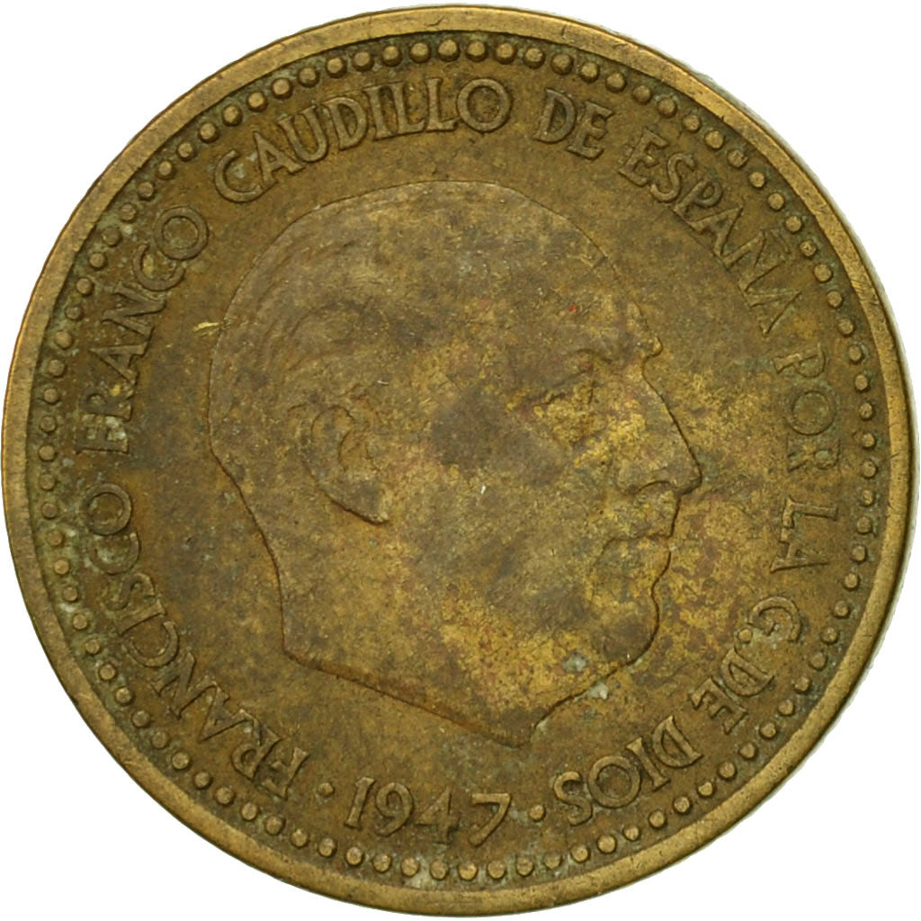 Coin, Spain, Francisco Franco, caudillo, Peseta, 1954, VF(20-25)