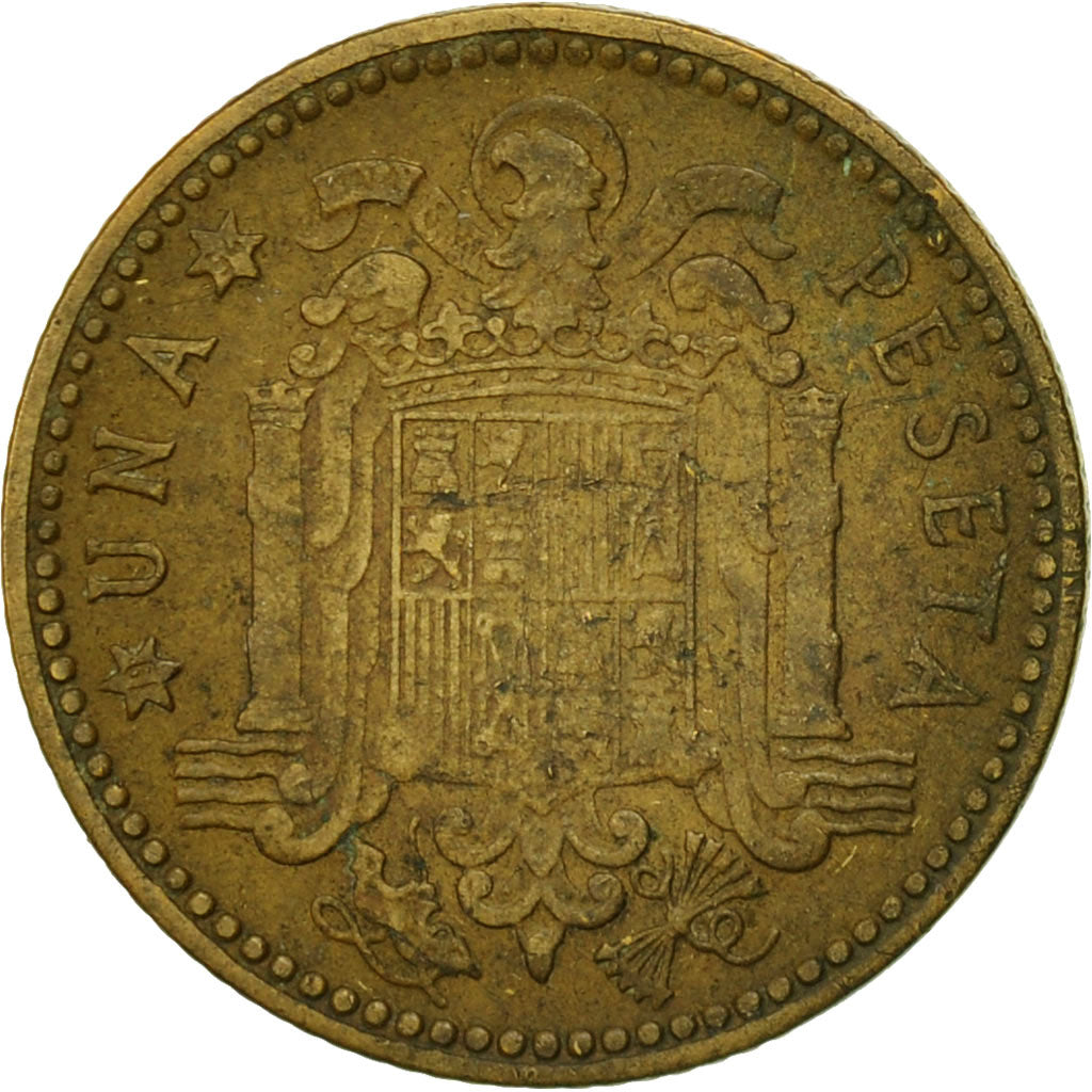 Coin, Spain, Francisco Franco, caudillo, Peseta, 1954, VF(20-25)