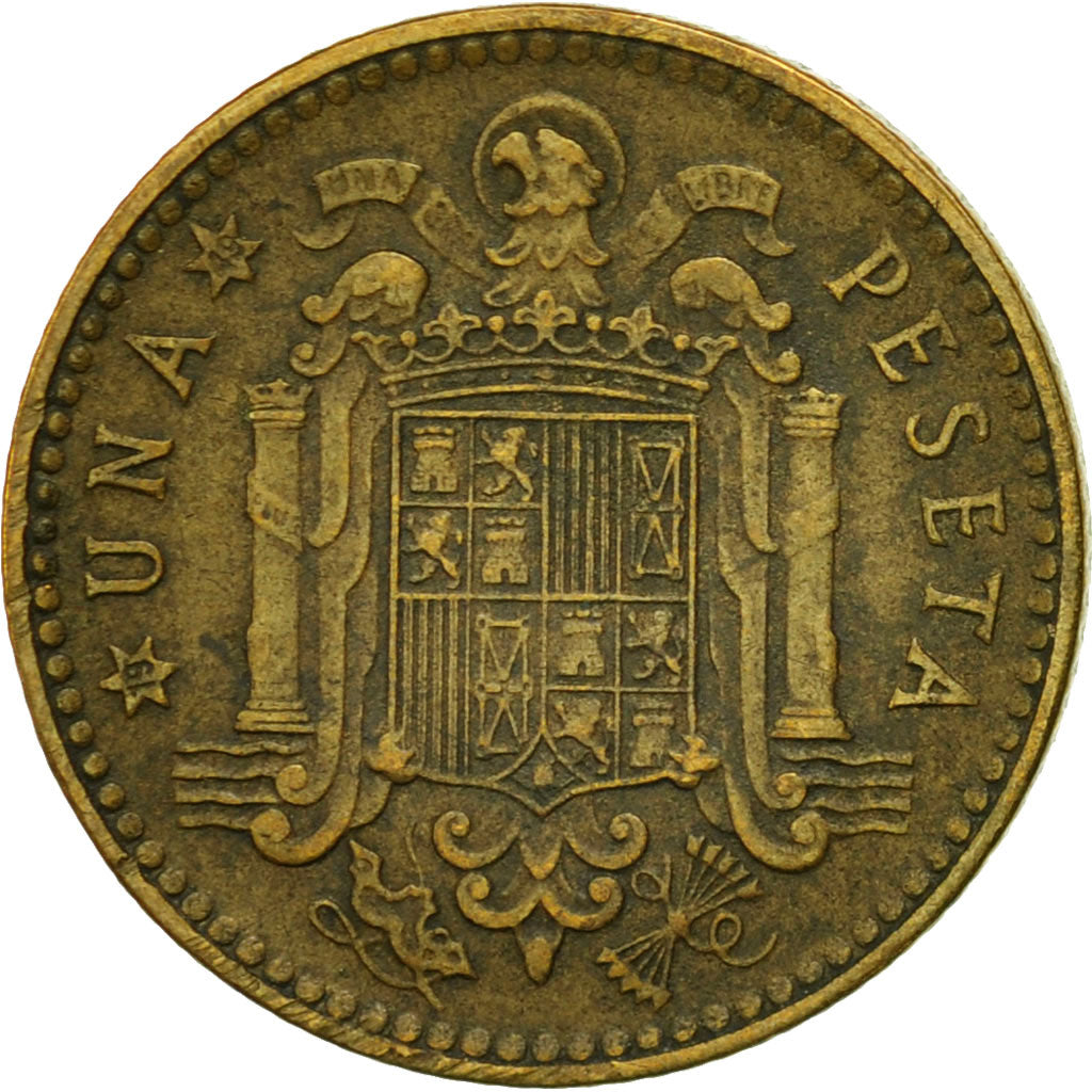 Coin, Spain, Francisco Franco, caudillo, Peseta, 1949, EF(40-45)