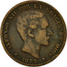 Moneda, España, Alfonso XII, 10 Centimos, 1879, MBC, Bronce, KM:675