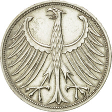 Coin, GERMANY - FEDERAL REPUBLIC, 5 Mark, 1968, Karlsruhe, AU(55-58), Silver