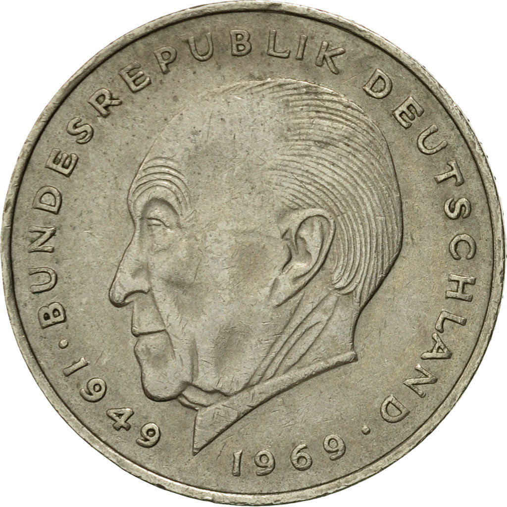 Moneda, ALEMANIA - REPÚBLICA FEDERAL, 2 Mark, 1973, Stuttgart, MBC, Cobre -