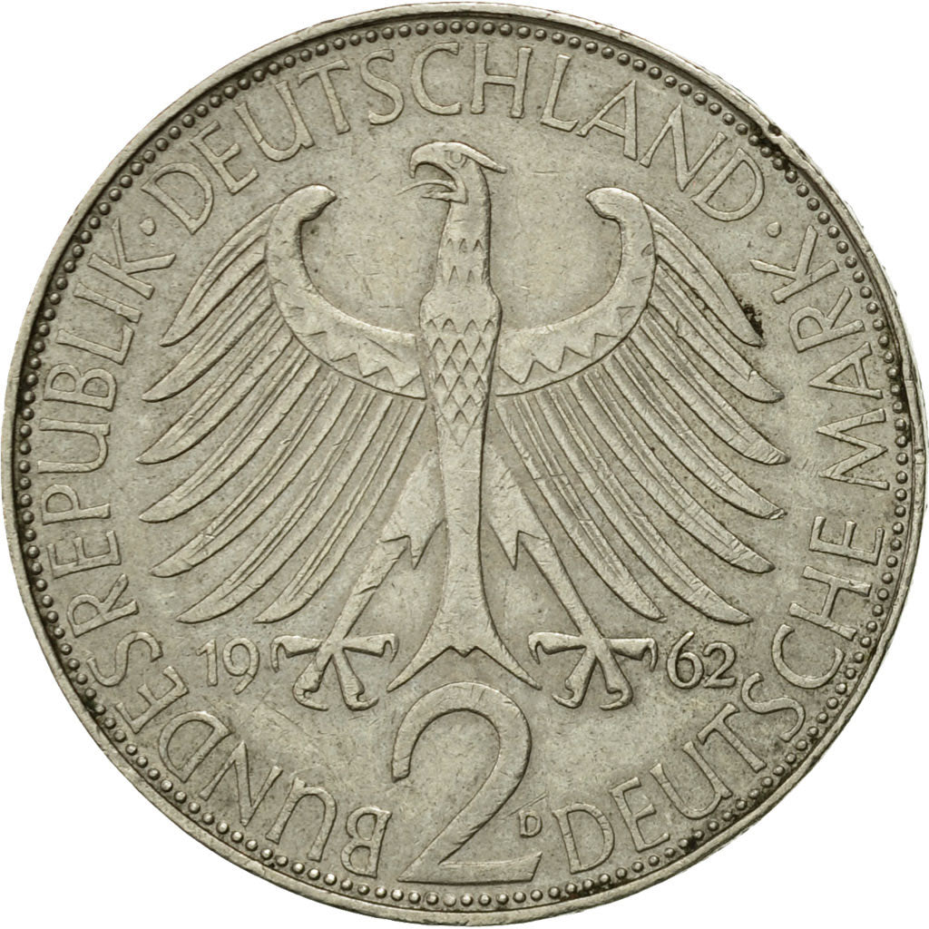 Coin, GERMANY - FEDERAL REPUBLIC, 2 Mark, 1962, Munich, EF(40-45)