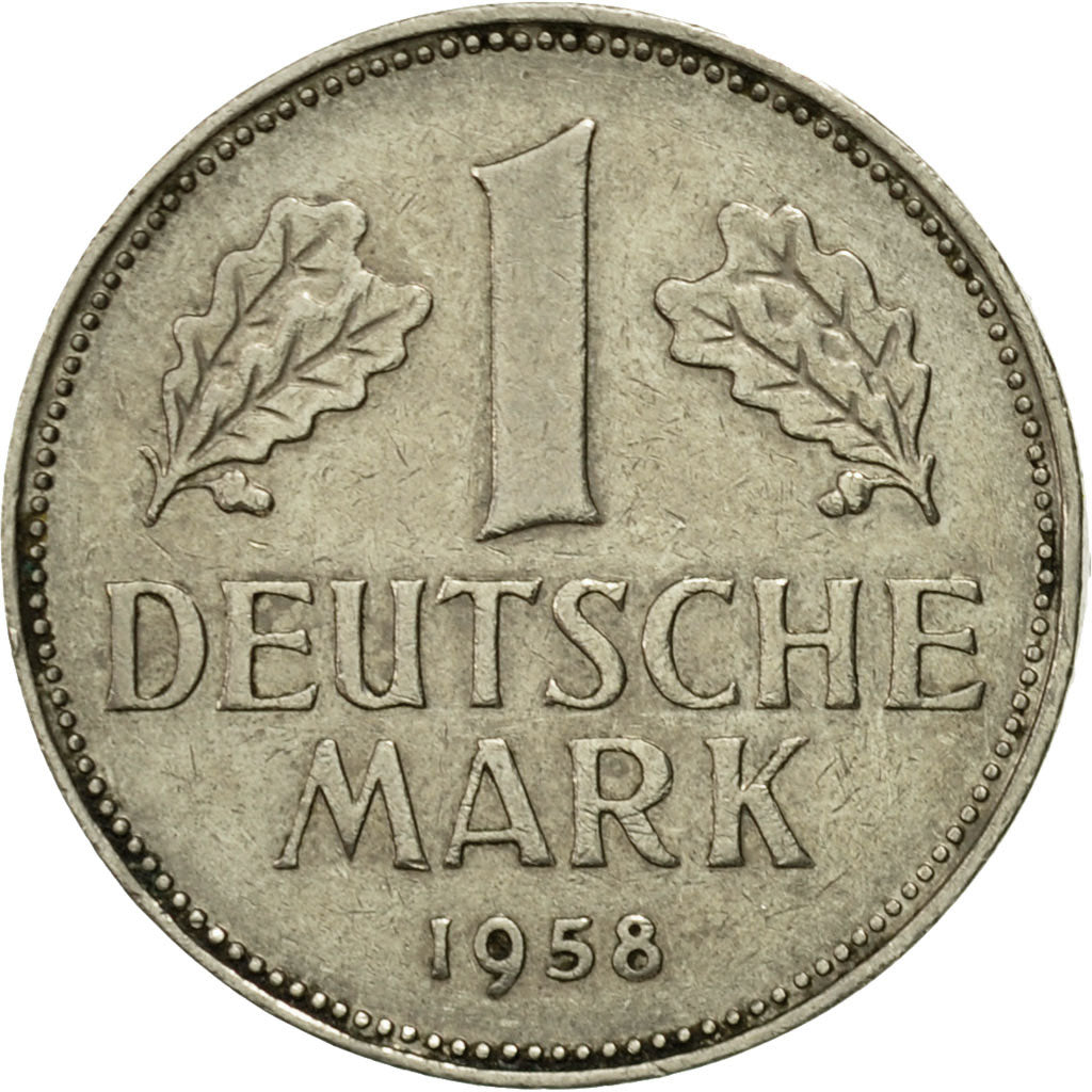 Moneda, ALEMANIA - REPÚBLICA FEDERAL, Mark, 1958, Hambourg, MBC, Cobre -