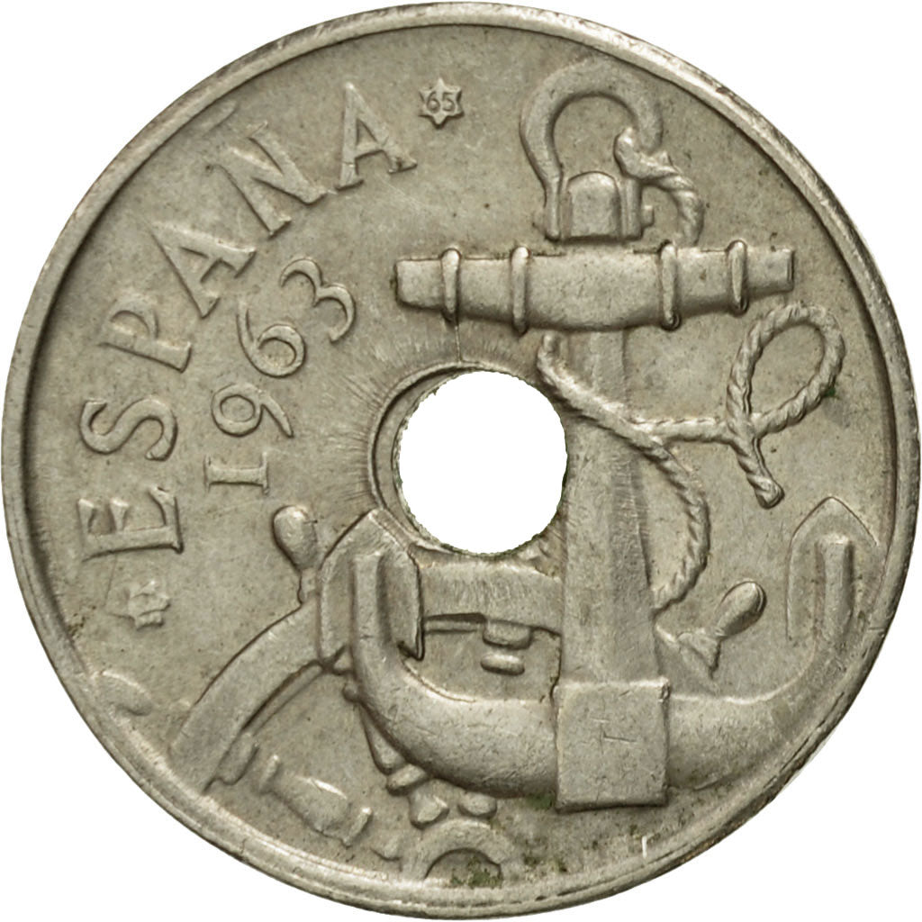 Moneta, Spagna, Francisco Franco, caudillo, 50 Centimos, 1965, MB, Rame-nichel