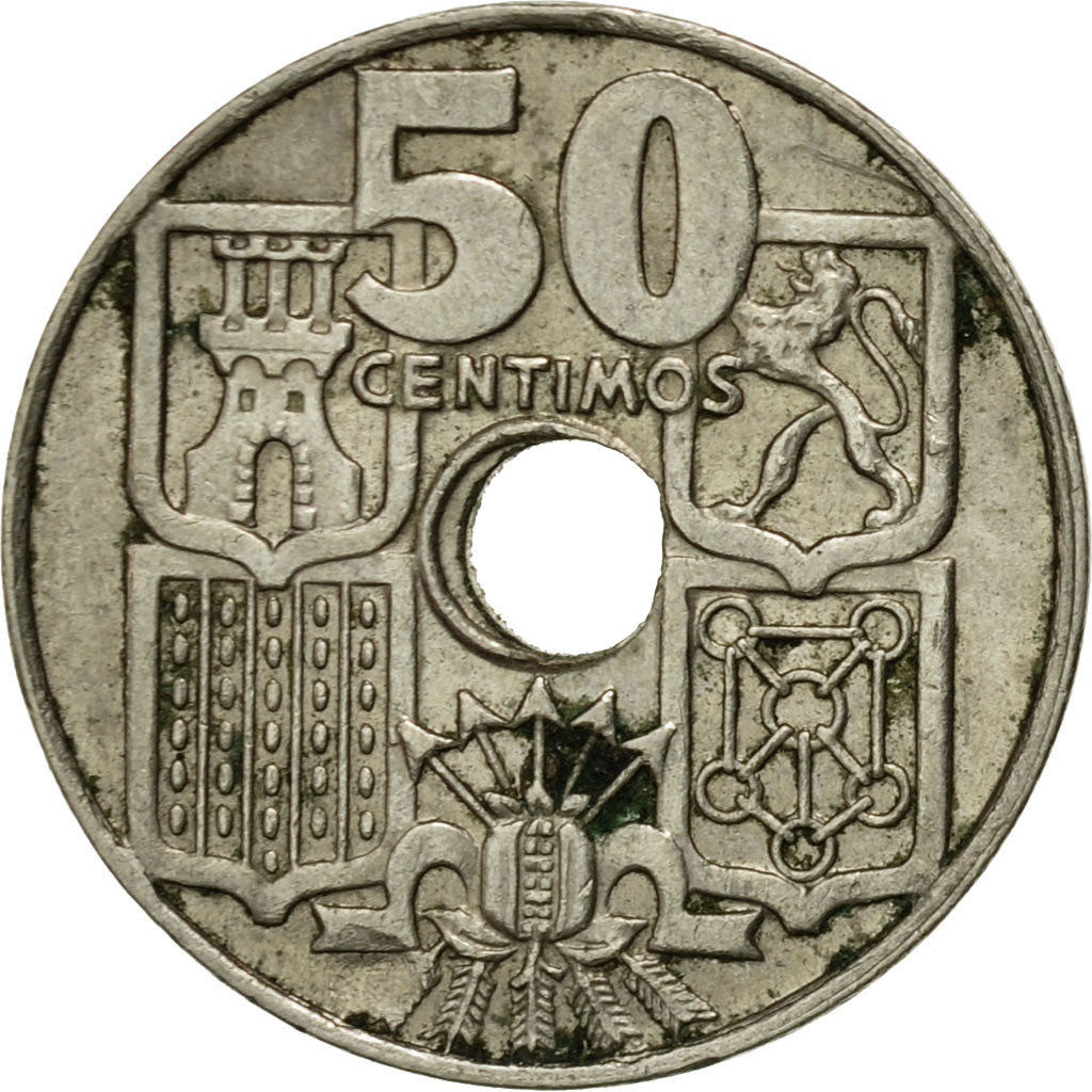 Moneta, Spagna, Francisco Franco, caudillo, 50 Centimos, 1965, MB, Rame-nichel
