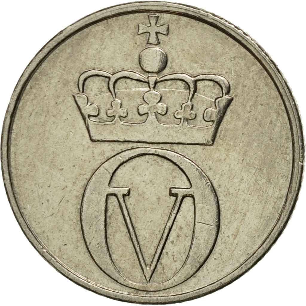 Coin, Norway, Olav V, 10 Öre, 1971, EF(40-45), Copper-nickel, KM:411