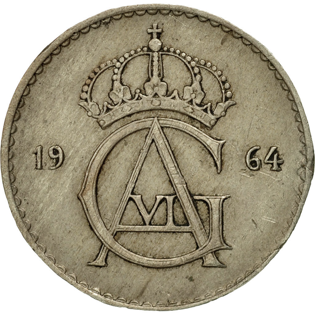 Coin, Sweden, Gustaf VI, 50 Öre, 1964, EF(40-45), Copper-nickel, KM:837