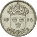 Moneta, Szwecja, Gustaf V, 50 Öre, 1936, EF(40-45), Srebro, KM:788