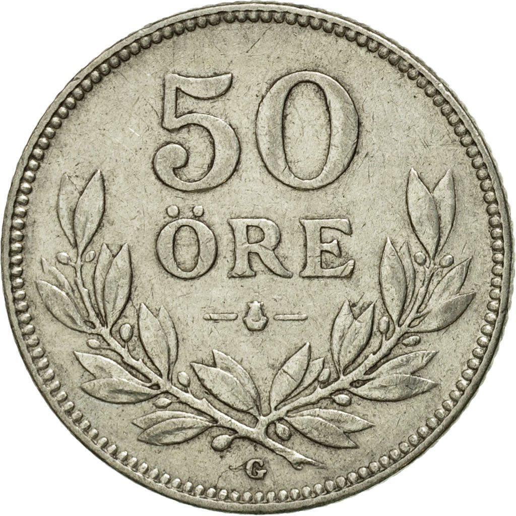 Coin, Sweden, Gustaf V, 50 Öre, 1936, EF(40-45), Silver, KM:788