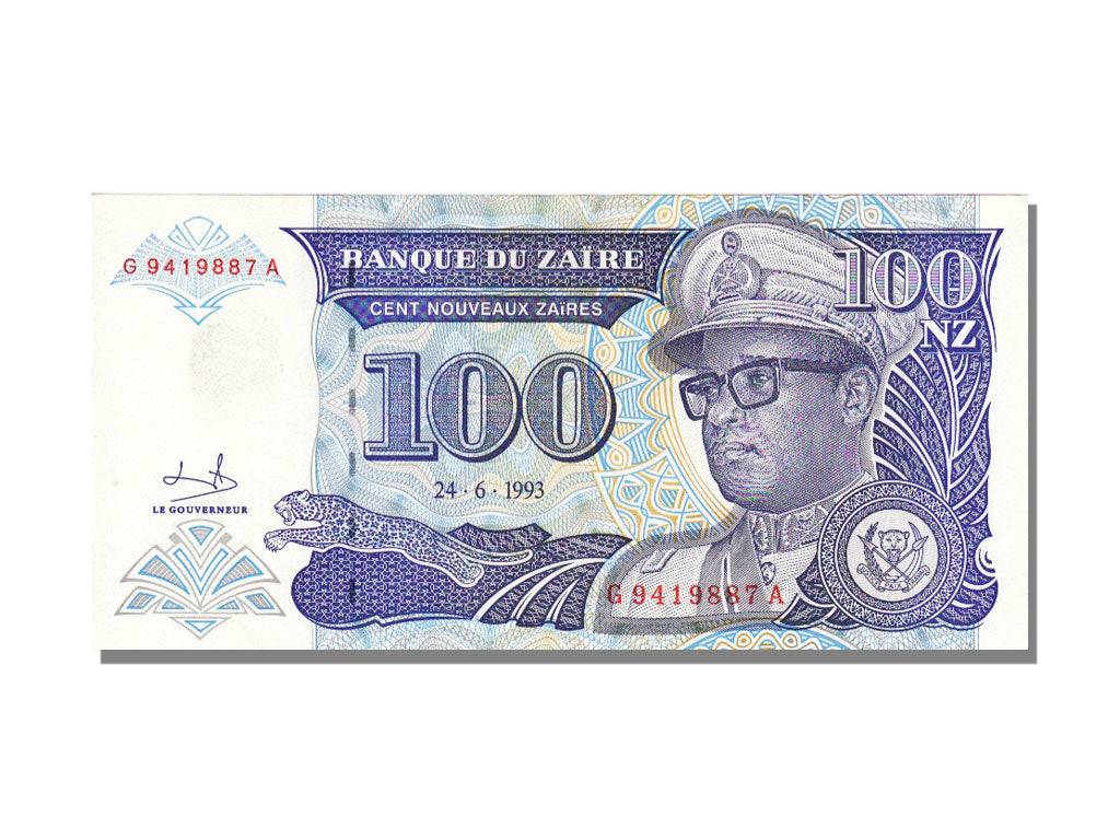 Zaïre, 100 Nouveaux Zaïres, 1993, KM #58a, 1993-06-24, UNC(65-70), G 9419887A