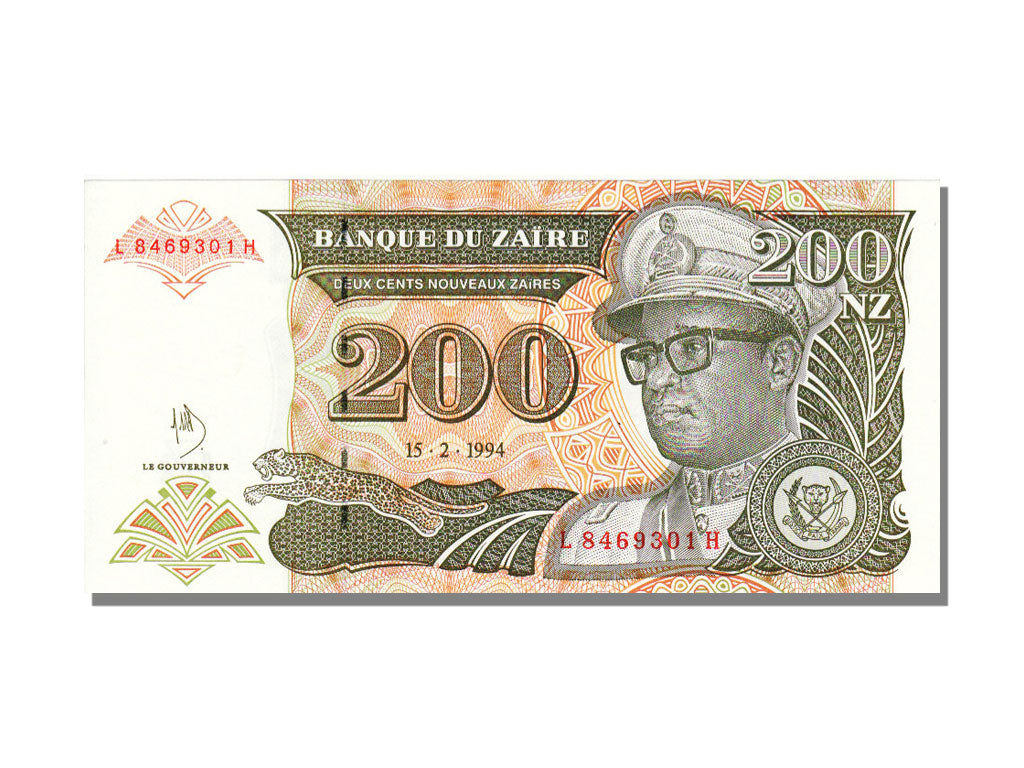 Zaïre, 200 Nouveaux Zaïres, 1994, KM #61a, 1994-02-15, UNC(65-70), L 8469301H