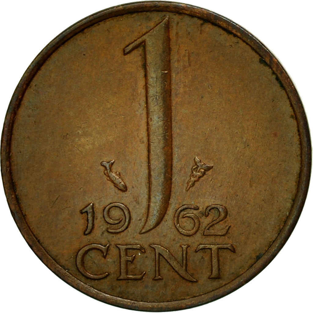 Moneda, Países Bajos, Juliana, Cent, 1962, BC+, Bronce, KM:180