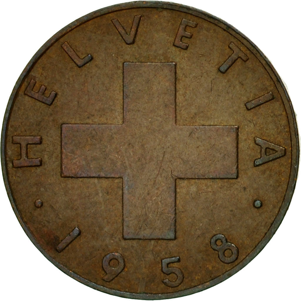Moneta, Svizzera, Rappen, 1958, Bern, BB, Bronzo, KM:46