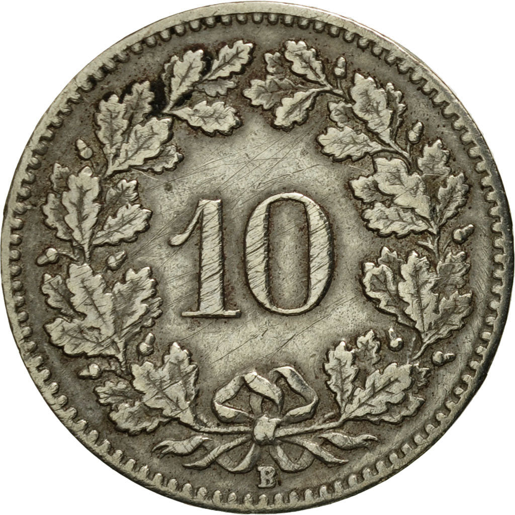 Moneta, Svizzera, 10 Rappen, 1919, Bern, BB, Rame-nichel, KM:27