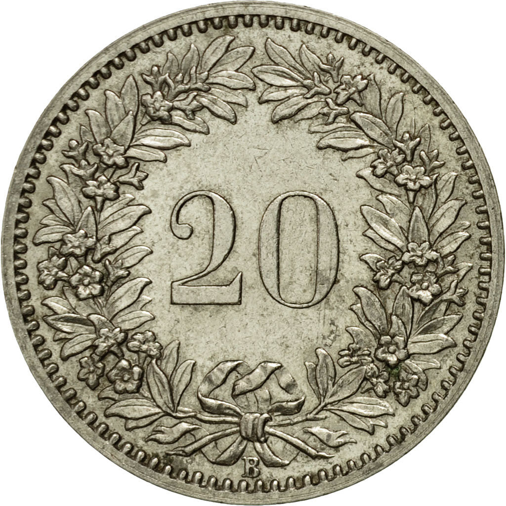 Münze, Schweiz, 20 Rappen, 1885, Bern, SS, Nickel, KM:29