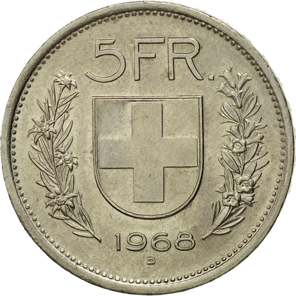 Moneta, Svizzera, 5 Francs, 1968, Bern, SPL-, Rame-nichel, KM:40a.1