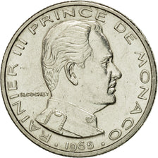 Coin, Monaco, Rainier III, 1/2 Franc, 1965, AU(55-58), Nickel, KM:145