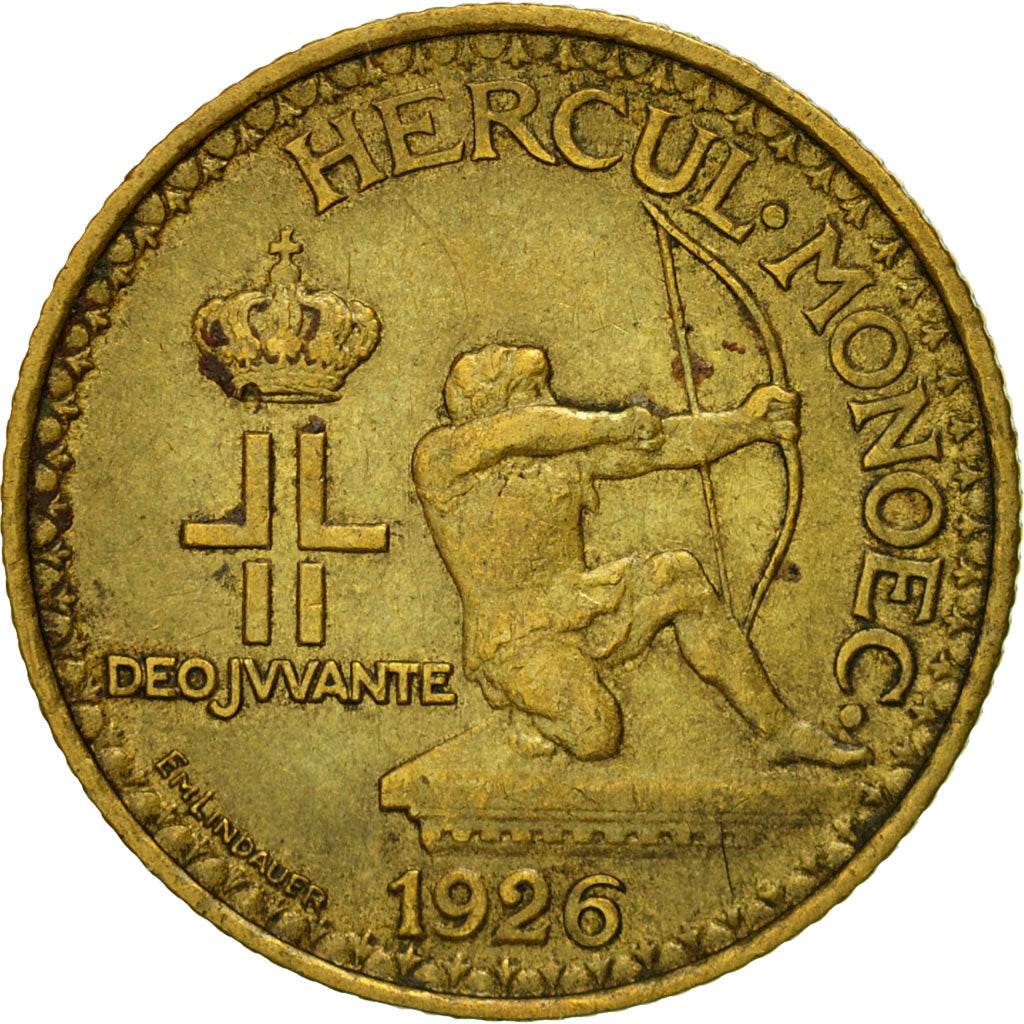Monnaie, Monaco, Louis II, Franc, 1926, TTB, Aluminum-Bronze, KM:114